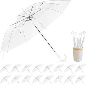 lot 91 image: $100 Clear Wedding Umbrellas Bulk, Transparent Rain Umbrella