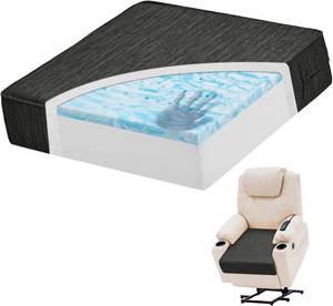 lot 94 image: baibu Extra-Large Gel Memory Foam Recliner Cushion 20x20x5, Black