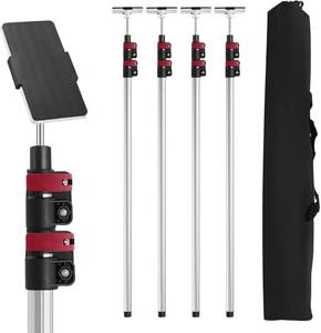 lot 105 image: $110 12ft Dust Barrier Poles 4-Pack Stainless Steel Zip Wall Kit