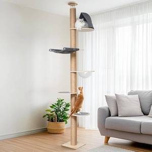 lot 146 image: $153 FUKUMARU Floor-to-Ceiling Cat Tree, 6-Level, 5.7 9.8 ft