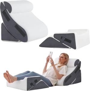 lot 151 image: $60 5Pcs Orthopedic Bed Wedge Pillow Set - After Surgery, Memory Foam