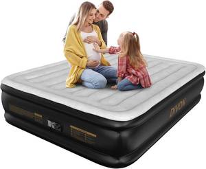 lot 152 image: $66 DIVON Queen Air Mattress with Built-in Pump, 18, Black, 660lbs