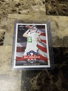 lot 724 image: 2020 Leaf All American Draft Justin Herbert Oregon Ducks Rookie Football Card