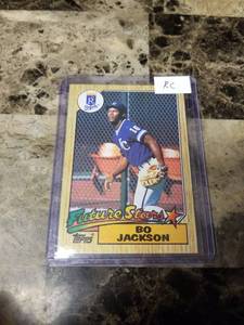 lot 754 image: 1987 Topps Future Stars Bo Jackson Kansas City Royals Rookie Baseball Card