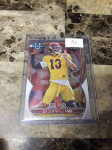 lot 764 image: 2022 Topps Bowman U Caleb Williams USC Trojans Rookie Football Card