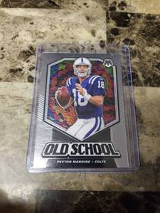 lot 766 image: 2020 Panini Mosaic Football Peyton Manning Indianapolis Colts Card