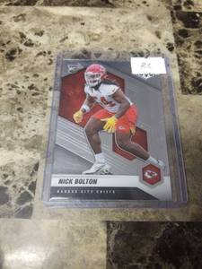 lot 800 image: 2021 Panini Mosaic Football Nick Bolton Kansas City Chiefs Rookie Card