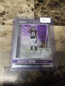 lot 802 image: 2019 Panini Absolute Football Marquise Brown Baltimore Ravens Rookie Card