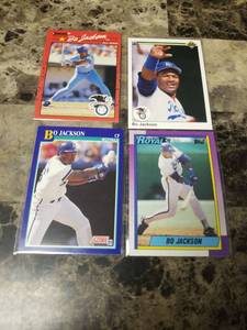 lot 803 image: 4pk Bo Jackson Kansas City Royals Baseball Cards