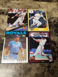 lot 804 image: 4pk George Brett Kansas City Royals Baseball Cards