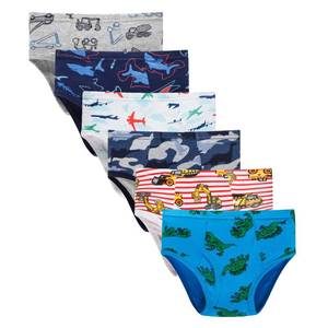 lot 3028 image: Boboking Little Boys Briefs Dinosaur Truck Toddler Kids Underwear (Pack of 6) 8Y
