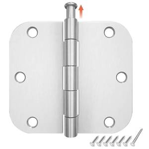 lot 3067 image: HOSOM 18 Pack Brushed Nickel Interior Door Hinges, 3.5 x 3.5 inch, 58 Radius, Satin Nickel 3 12 Interior Door Hinges, 3 x 3 Silver Hardware