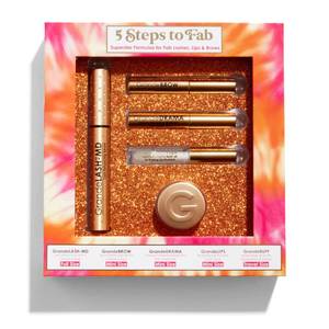 lot 3075 image: Grande Cosmetics 5 Steps to Fab Kit GrandeLASH-MD, GrandeBROW, GrandeDRAMA, GrandeLIPS, GrandeBUFF, for Longer-Looking Lashes, Fuller-Looking Brows, Plumper-Looking Lips - Retail $70