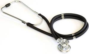 lot 3095 image: Primacare DS-9295-BK 30 Sprague Rappaport Style Stethoscope for Doctors, Nurses and Medical Students, First Aid Professional Dual Head Cardiology Kit for Men, Women and Pediatric, Black