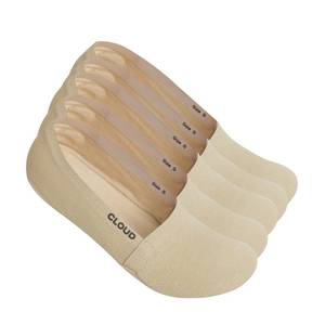 lot 3128 image: Cloud Organic Terry No Show Socks Non Slip Loafer Sneaker Flats Boat Shoe Invisible Low Cut Cotton Socks For Men and Women Organic Beige_5Pack