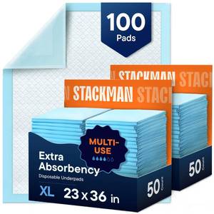 lot 3132 image: Chucks Pads Disposable 100-Pack Adult Incontinence Underpads 23x36 Large Super Absorbent Protective Bed Pads, Leak-Proof Pads Pee Pads for Kids, Adults and Pets Dog &amp Puppy Training Pads