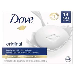lot 3133 image: Dove Beauty Bar Gentle Skin Cleanser Moisturizing for Gentle Soft Skin Care Original Made With 14 Moisturizing Cream 3.75 oz, 14 Bars