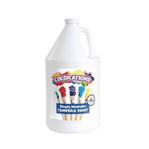 lot 3140 image: Colorations Paraben-Free Washable Tempera Paint for Kids - 1 Gallon Value Size. Vibrant White. Non-Toxic and Made in The USA
