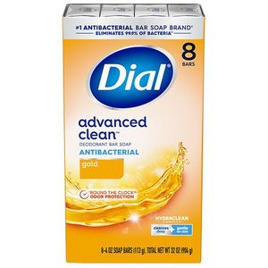 lot 3150 image: Dial Gold Antibacterial Deodorant Bar Soap  Advanced Clean Deep Cleanse Bar  4 oz  8 Bars