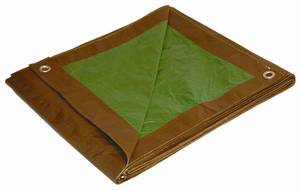lot 3170 image: 8x16 Multi-Purpose BrownBlue Medium Duty Dry Top Poly Tarp (8x16)