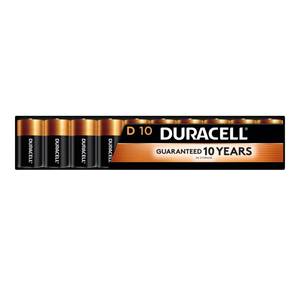 lot 3175 image: Duracell Coppertop D Batteries, 10 Count (1 Pack), D Battery with Long-lasting Power, All-Purpose Alkaline Battery for Household and Office Devices