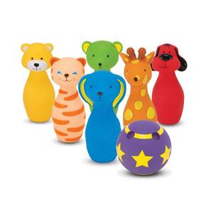 lot 3178 image: Melissa &amp Doug Ks Kids Bowling Friends Set, Soft Animal-Themed Pins &amp Ball with Carry Case, Travel-Friendly Bowling Game Sports Toy, Indoor &amp Outdoor Toddler Toys for Kids Ages 2