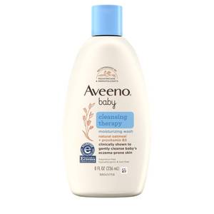 lot 3181 image: Aveeno Baby Cleansing Therapy Moisturizing Baby Body Wash with Natural Oatmeal & ProVitamin B5, Gentle Tear-Free Baby Bath Wash for Sensitive & Eczema-Prone Skin, Hypoallergenic, 8 oz