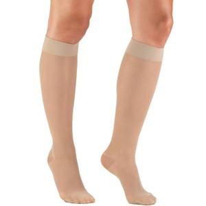 lot 3182 image: Truform Sheer Compression Stockings, 15-20 mmHg, Womens Knee High Length, 20 Denier, Nude, Medium