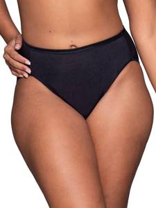 lot 3219 image: Vanity Fair Womens Illumination Hi Cut Panties (Regular & Plus Size), Midnight Black, 9