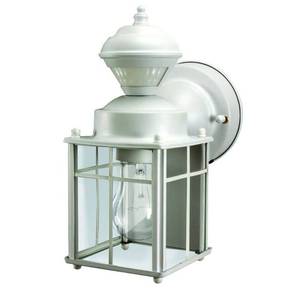 lot 3226 image: Heathco HZ-4132-MW White Motion Detection Outdoor Light Fixture
