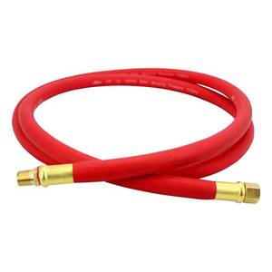 lot 3232 image: Milton 2760-6LH Air Leader Hose, 38 x 6 ft. Rubber Hose - 14 NPT Brass Ends - 300 Max PSI