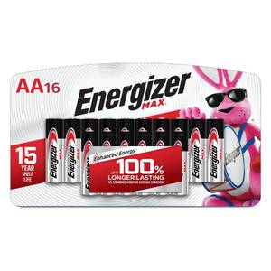 lot 3245 image: Energizer MAX AA Batteries (16 Pack), Double A Alkaline Batteries