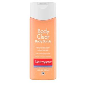 lot 3247 image: Neutrogena Body Clear Acne Body Scrub, Exfoliating Non-Comedogenic Cleanser, Salicylic Acid 2% Daily Wash Acne Medicine Treatment for Back, Chest & Shoulders, Microbead-Free, 8.5 Fl Oz