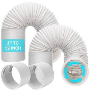 lot 3277 image: HOXHA 2 Pack Portable Air Conditioner Hose with Coupler 5.9 Inch AC Exhaust Vent Duct Hose Universal AC Tube Hose Kit Parts Accessories