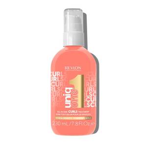 lot 3292 image: Revlon Professional UniqOne 10-in-1 Leave-In Curls Treatment, Curly Hair Care Stocking Stuffer, Frizz Control, Damage Repair & Heat Protection, 7.8 fl oz