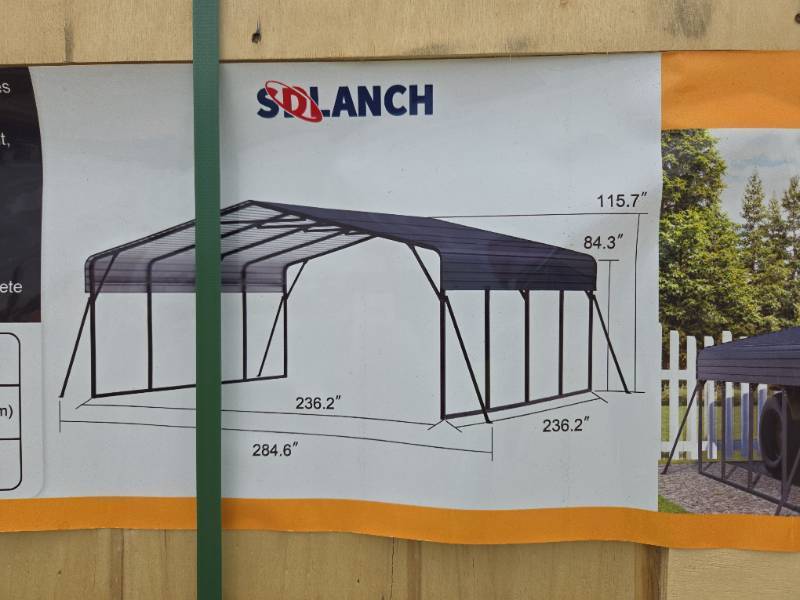 lot 4004 image: SDLANCH 20x20ft Heavy-Duty Carport Shelter  Model SDLC2020