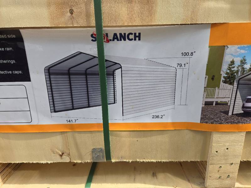 lot 4010 image: SDLANCH 12x20ft Heavy-Duty Metal Carport