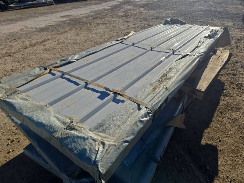 lot 12016 image: Unused Qty. 100 Galvalume Steel Siding  Roofing Panels  White  Cream