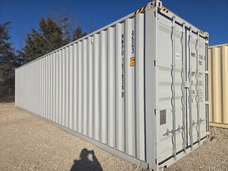lot 12060 image: One-Way Use 40 High Cube Multi-Door Shipping Container  4 Side Doors  End Door  Gray  MMPU1082648