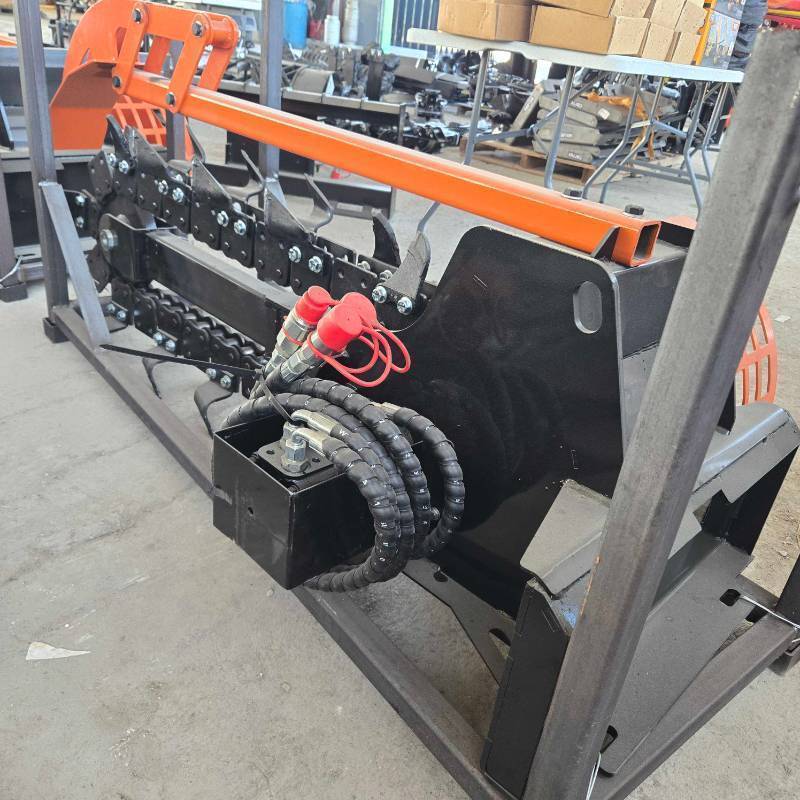 lot 7035 image: Unused MINI Skid Steer Hydraulic Trencher Attachment with Chain Drive System