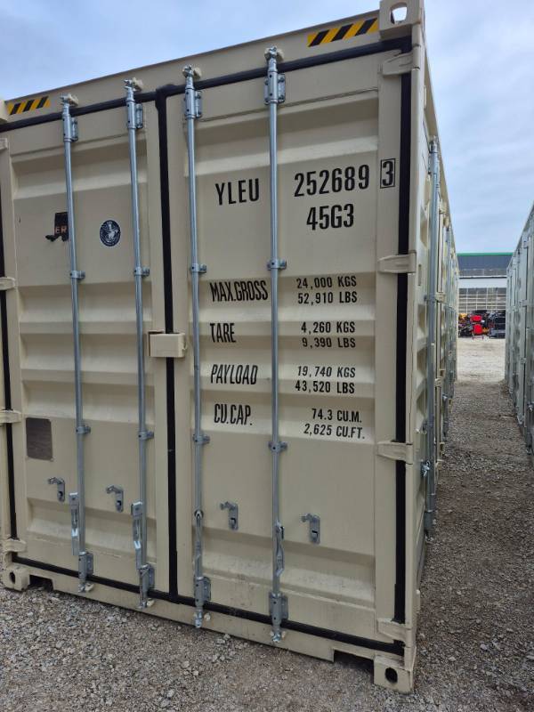 lot 8649 image: One Way Use 40ft High Cube Multi-Door Container  YLEU2526893  2 side door Opening W 1 End Door Opening&nbsp