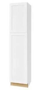 lot 31401 image: Hampton Bay Avondale 18 in. W x 24 in. D x 84 in. H Ready to Assemble Plywood Shaker Pantry Kitchen Cabinet in Alpine White