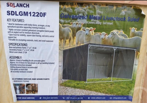 lot 246 image: SDLANCH Galvanized Metal Livestock Shed Kit  SDLGM1220F