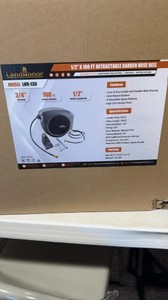 lot 8120 image: Landhonor Retractable Garden Hose Reel  LHR-I30