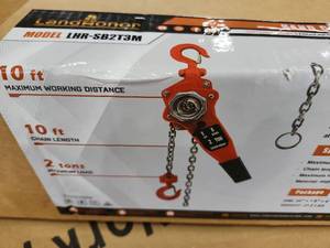 lot 8157 image: Landhonor 2-Tons Lift Hand Chain Lever Hoist  LHR-SB2T3M
