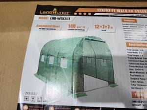 lot 8171 image: Landhonor 12 x 7 x 7 Ft Walk-in Greenhouse  LHR-WG1207