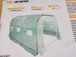 lot 8223 image: Landhonor 10 x 7 x 7 Ft Walk-In Greenhouse  LHR-HSTG02