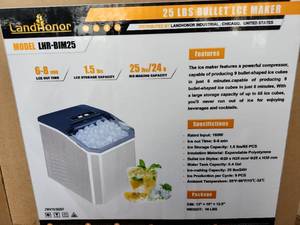 lot 8240 image: Landhonor 25 LBS Bullet Ice Maker  LHR-BIM25