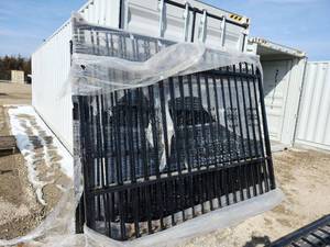 lot 7929A image: Unused 20 ft Bi-Parting Wrought Iron Gate  CK-T20X