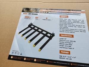 lot 8189 image: Landhonor 4000Lb Capacity Clampa-On Pallet Forks Bucket Forks  LHR-PBF4000